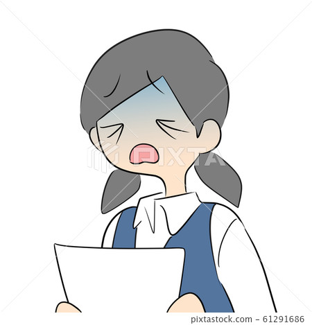 女孩對宣布感到緊張 61291686