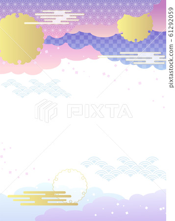 Japanese pattern frame purple 61292059