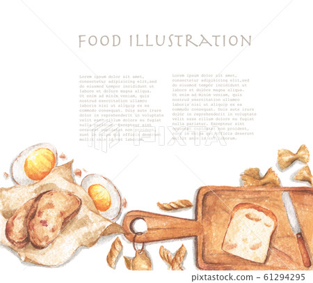Watercolor food frame with copy space. 61294295