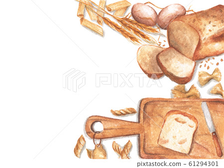 Watercolor food frame with copy space. 61294301