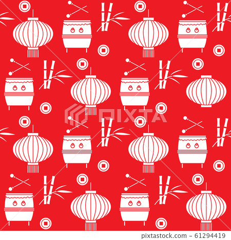 Pattern drum, lantern Korea, Japan, China New year Pattern drum, lantern Korea, Japan, China New year 61294419