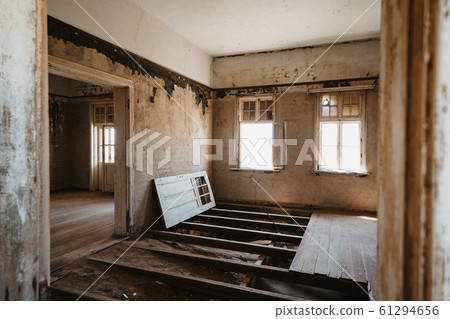 abandoned old house in ruined partially collapsed ghost town abandoned old house in ruined partially collapsed ghost town 61294656