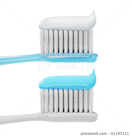 brush with toothpaste