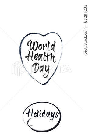 World health day concept with heart and and healthy food World health day concept with heart and and healthy food 61297232