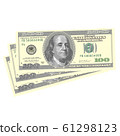 Vector drawing stylized one hundred highly detailed dollar banknotes 61298123