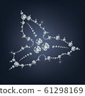 Holly leaves decoration with berries made a lot of diamonds 61298169