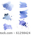 The set of abstract ultramarine watercolor hand painted background 61298424