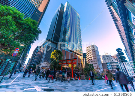 View of Tokyo cityscape in Japan Reika's New Year, Fukutoku Shrine in the valley of buildings 61298566
