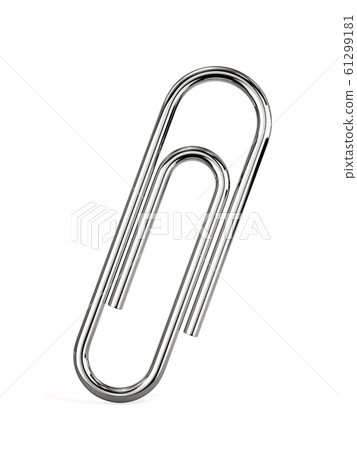 Silver paper clip isolated Silver paper clip isolated 61299181