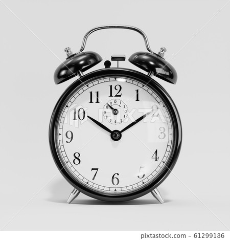 Classic black table clock isolated Classic black table clock isolated 61299186