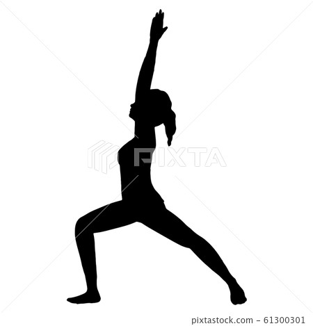 Silhouette illustration of a woman posing as a hero Silhouette illustration of a woman posing as a hero 61300301