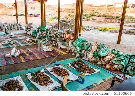 Reconstruction Work Zone of archeology at Ruins in the famous Temple of Kom Ombo in Egypt on nile river bank Reconstruction Work Zone of archeology at Ruins in the famous Temple of Kom Ombo in Egypt on nile river bank 61300606