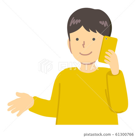 有智能手機的一個男孩 61300766