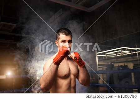 combative caucasian man during fight combative caucasian man during fight 61300780