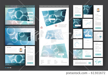 Website template design with interface elements Website template design with interface elements 61301672