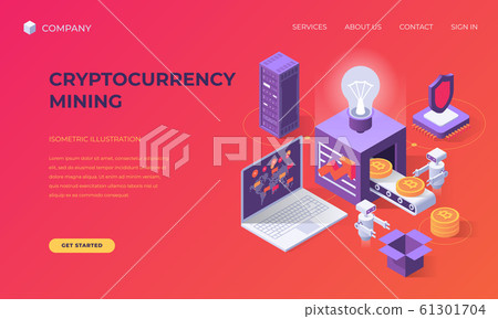 Landing page for cryptocurrency mining Landing page for cryptocurrency mining 61301704