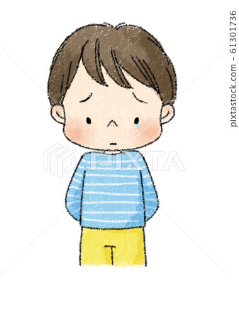 男孩哭泣的臉（黑線） 61301736