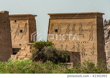 The temple of Isis from Philae at its current location on Agilkia Island in Lake Nasser, Egypt. 61301991