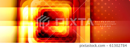 Round squares shapes composition geometric abstract background. Vector Illustration 61302784