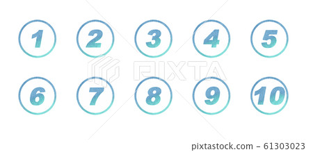 Watercolor texture numeral icon blue 61303023