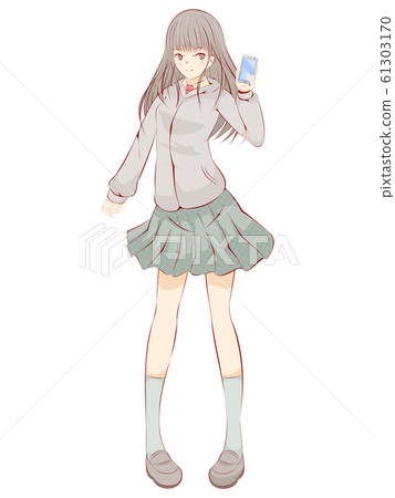 女孩女生連帽衫智能手機 61303170