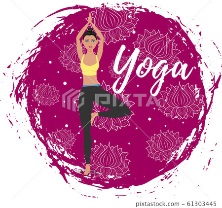 Yoga training vector illustration in flat style 61303445