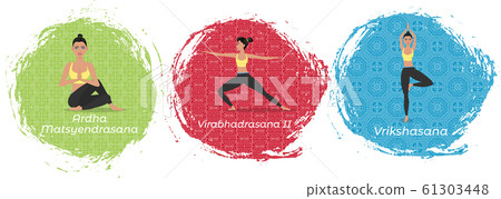 Yoga training vector illustration in flat style Yoga training vector illustration in flat style 61303448