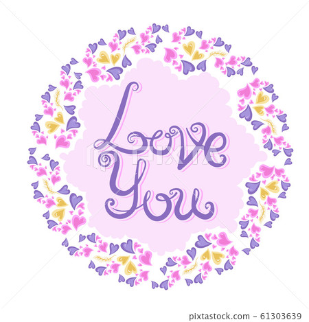 Romantic vintage hearts frame for Valentine's day or wedding. Vector illustration for your design 61303639