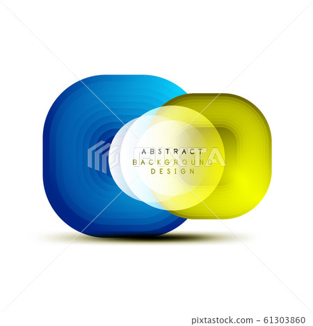 Square geometric banners with 3d smooth blend effect. Digital technology trendy icon design. Vector Illustration For Wallpaper, Banner, Background, Card, Book Illustration, landing page 61303860