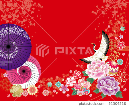 Flashy Japanese pattern red side 61304218