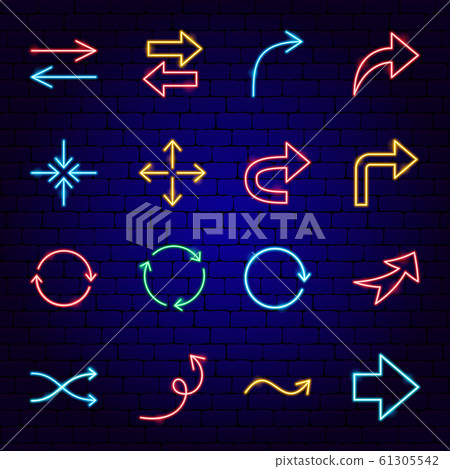 Arrow Signs Neon Icons 61305542