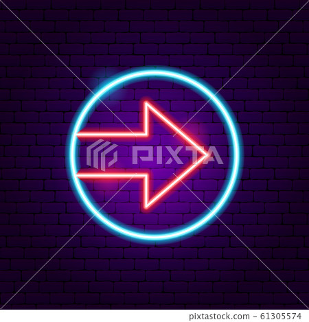 Circle Arrow Neon Sign Circle Arrow Neon Sign 61305574