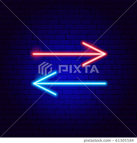 Back Forward Line Arrow Neon Sign Back Forward Line Arrow Neon Sign 61305584