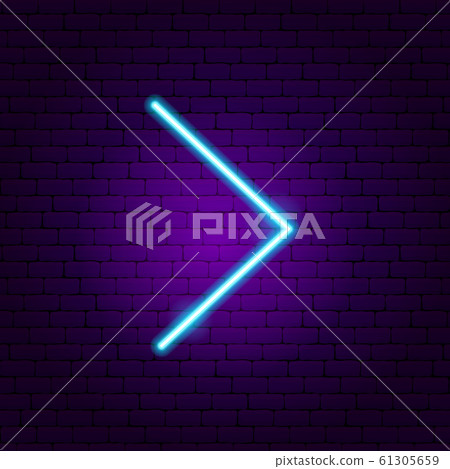 Line Arrow Neon Sign Line Arrow Neon Sign 61305659