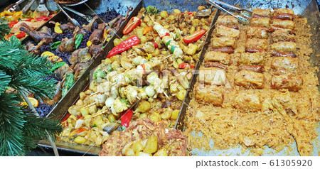 Traditional Hungarian food festival on street 61305920