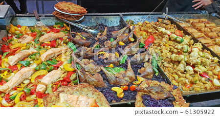 Traditional Hungarian food festival on street 61305922