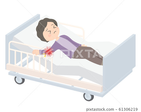 護理床堵嘴的插圖_在籬笆上折疊的手_骨折 61306219