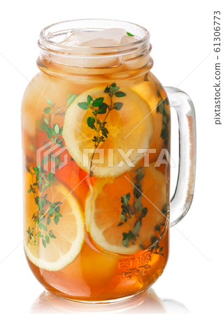 Iced thyme lemon tea jar, paths Iced thyme lemon tea jar, paths 61306773