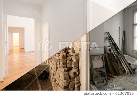 flat renovation, apartment before and after refurbishment flat renovation, apartment before and after refurbishment 61307056