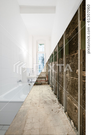 bathroom before and after renovation - home refurbishment concept 61307060