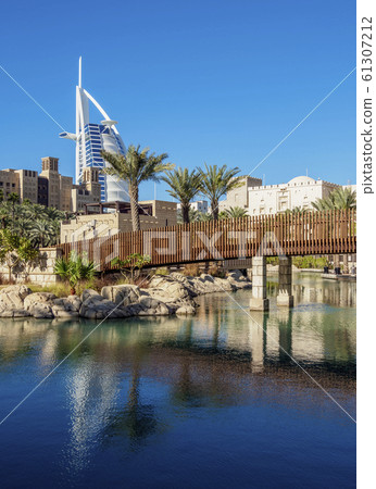 Medinat Jumeirah and Burj Al Arab Hotel in Dubai 61307212