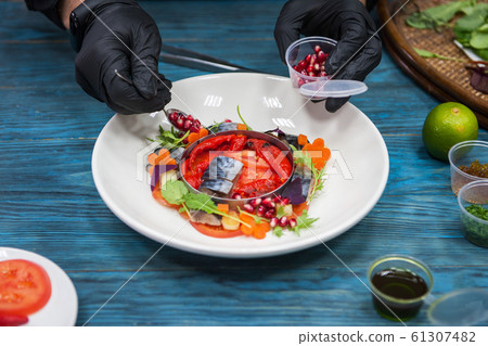 Escabeche fish dish with caviar Escabeche fish dish with caviar 61307482