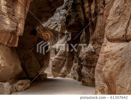 The Siq in Petra, Jordan The Siq in Petra, Jordan 61307642