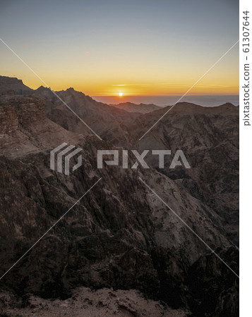 Sunset over Wadi Araba, Jordan 61307644