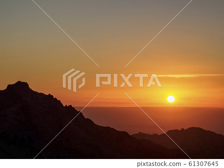 Sunset over Wadi Araba, Jordan 61307645