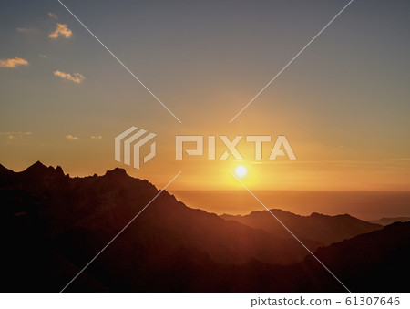 Sunset over Wadi Araba, Jordan 61307646