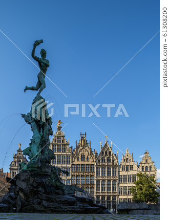 Brabo Fountain at Grote Markt in Antwerp Brabo Fountain at Grote Markt in Antwerp 61308200