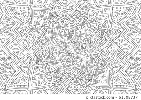Line art for coloring book with abstract pattern Line art for coloring book with abstract pattern 61308737