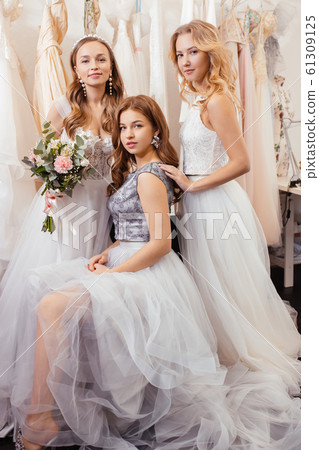 portrait of young beautiful girlfriends brides portrait of young beautiful girlfriends brides 61309125