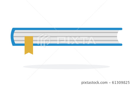 Blue book with a bookmark in thickness 61309825